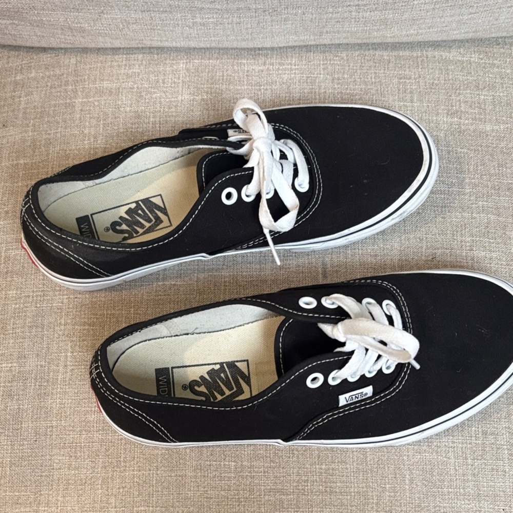 Vans Black and White Canvas Shoes